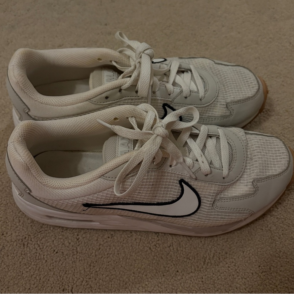 Nike Air Max White and Taupe Sneakers